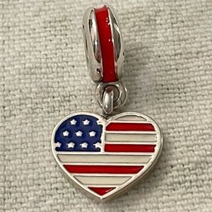 Pandora USA Flag Heart Charm